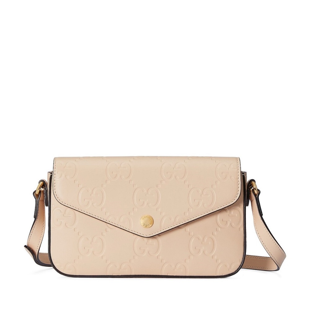 Gucci Super mini GG Beige Embossed Crossbody Bag.